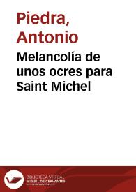 Melancolía de unos ocres para Saint Michel
