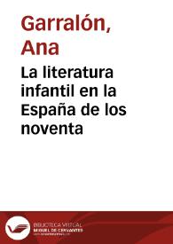 La literatura infantil en la España de los noventa
