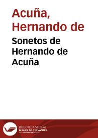 Sonetos de Hernando de Acuña