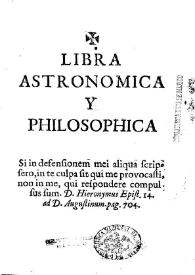 Libra astronómica y filosófica