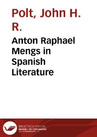 Anton Raphael Mengs in Spanish Literature