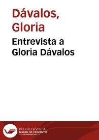 Entrevista a Gloria Dávalos