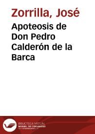 Apoteosis de Don Pedro Calderón de la Barca