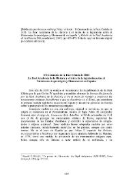 II Centenario de la Real Cédula de 1803 : La Real Academia de la Historia y el inicio de la legislación sobre el Patrimonio Arqueológico y Monumental en España