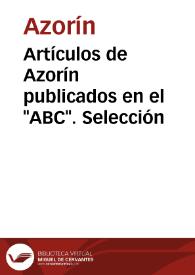 Artículos de Azorín publicados en el 