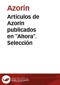 Artículos de Azorín publicados en 
