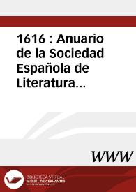 1616 : Anuario de la Sociedad Española de Literatura General y Comparada