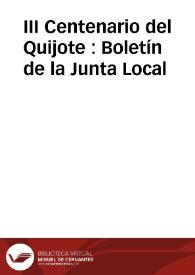 III Centenario del Quijote : Boletín de la Junta Local