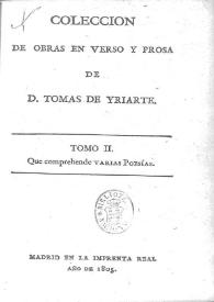 Colección de obras en verso y prosa de D. Tomás de Yriarte. Tomo 2