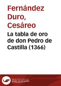 La tabla de oro de don Pedro de Castilla (1366)