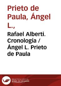 Rafael Alberti. Cronología