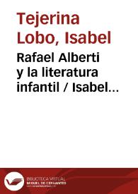Rafael Alberti y la literatura infantil