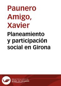 Planeamiento y participación social en Girona