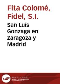 San Luis Gonzaga en Zaragoza y Madrid