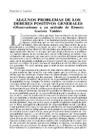 Algunos problemas de los deberes positivos generales (Observaciones a un artículo de Ernesto Garzón Valdés)