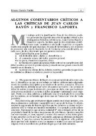 Algunos comentarios críticos a las críticas de Juan Carlos Bayón y Francisco Laporta