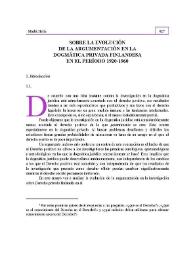 Sobre la evolución de la argumentación jurídica en la dogmática privada finlandesa en el período 1920-1960
