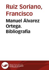 Manuel Álvarez Ortega. Bibliografía