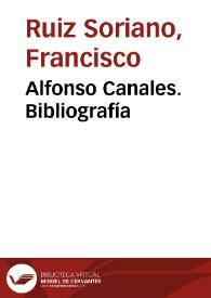 Alfonso Canales. Bibliografía