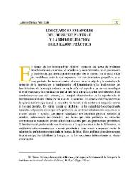 Los clásicos españoles del Derecho natural y la rehabilitación de la razón práctica