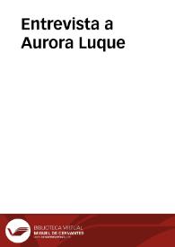 Entrevista a Aurora Luque