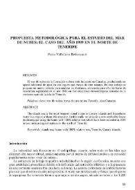 Propuesta metodológica para el estudio del Mar de Nubes : el caso del año 1989 en el Norte de Tenerife