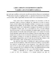 Carta abierta de Ernesto Garzón Valdés a Juan Ramón Capella