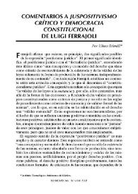 Comentarios a Juspositivismo crítico y democracia constitucional de Luigi Ferrajoli