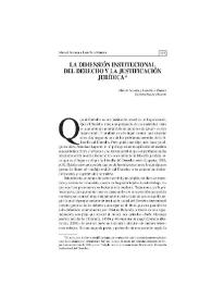 La dimensión institucional del derecho y la justificación jurídica