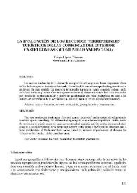 La evaluación de los recursos territoriales turísticos de las comarcas del interior castellonense (Comunidad Valenciana)