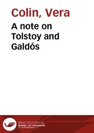 A note on Tolstoy and Galdós