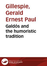 Galdós and the humoristic tradition