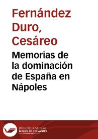 Memorias de la dominación de España en Nápoles