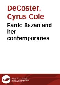 Pardo Bazán and her contemporaries