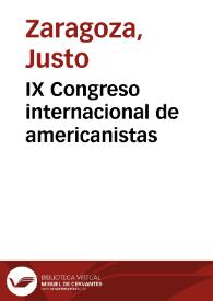 IX Congreso internacional de americanistas