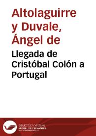 Llegada de Cristóbal Colón a Portugal