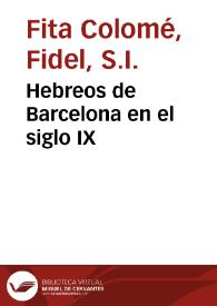 Hebreos de Barcelona en el siglo IX