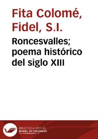 Roncesvalles; poema histórico del siglo XIII