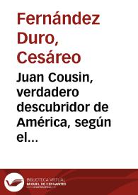 Juan Cousin, verdadero descubridor de América, según el capitán inglés Gambier R. N.