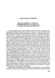 Epistolaridad y novela. Correspondencia privada y carta ficticia en Proust