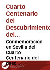 Conmemoración en Sevilla del Cuarto Centenario del descubrimiento del Océano Pacífico [Actos]
