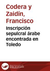 Inscripción sepulcral árabe encontrada en Toledo