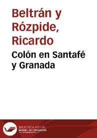 Colón en Santafé y Granada