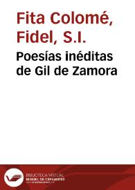 Poesías inéditas de Gil de Zamora