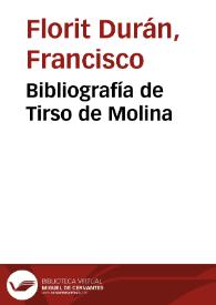 Bibliografía de Tirso de Molina