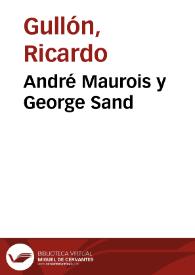 André Maurois y George Sand