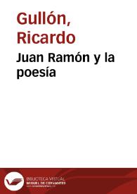 Juan Ramón y la poesía