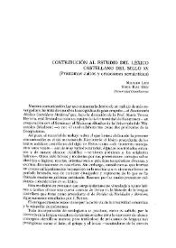 Contribución al estudio del léxico castellano del siglo XV (Préstamos cultos y creaciones semánticas)