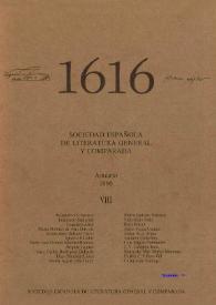 1616 : Anuario de la Sociedad Española de Literatura General y Comparada. Vol. VIII (1990). Índice