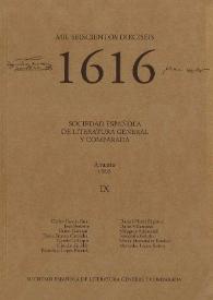 1616 : Anuario de la Sociedad Española de Literatura General y Comparada. Vol. IX (1995). Índice